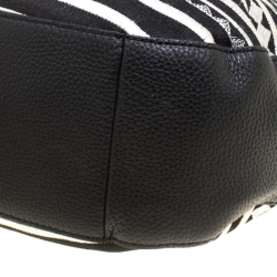 Pre Owned Kate Spade Monochrome Canvas and Leather Top Handle Shoulder Bag