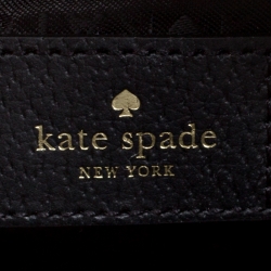Pre Owned Kate Spade Black/White Leather Grove Street Caley Top Handle Bag