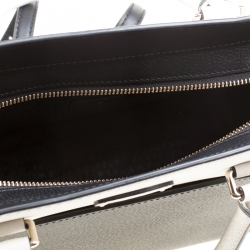 Pre Owned Kate Spade Black/White Leather Grove Street Caley Top Handle Bag