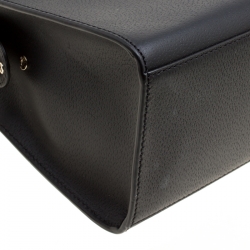 Pre Owned Kate Spade Black/White Leather Grove Street Caley Top Handle Bag