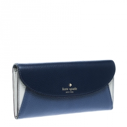 Pre Owned Kate Spade Tricolor Leather Flap Continental Wallet