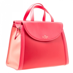 Kate Spade Red/Pink Leather Cobble Hill Adrien Top Handle Bag