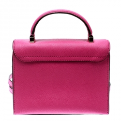 Pre Owned Kate Spade Pink Leather Mini Nora Top Handle Bag
