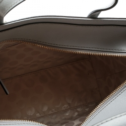 Pre Owned Kate Spade Grey Leather Small Cedar Street Hayden Top Handle Bag