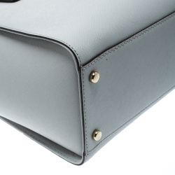 Pre Owned Kate Spade Grey Leather Small Cedar Street Hayden Top Handle Bag