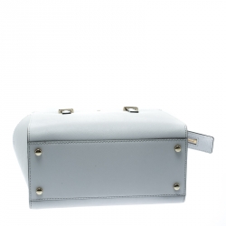 Pre Owned Kate Spade Grey Leather Small Cedar Street Hayden Top Handle Bag