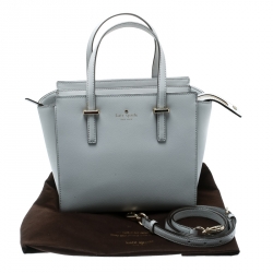 Pre Owned Kate Spade Grey Leather Small Cedar Street Hayden Top Handle Bag