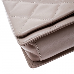 Pre Owned Kate Spade Grey Quilted Leather Emerson Place Vivenna Shoulder Bag