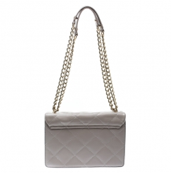 Pre Owned Kate Spade Grey Quilted Leather Emerson Place Vivenna Shoulder Bag