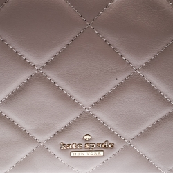 Pre Owned Kate Spade Grey Quilted Leather Emerson Place Vivenna Shoulder Bag