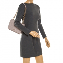 Pre Owned Kate Spade Grey Quilted Leather Emerson Place Vivenna Shoulder Bag