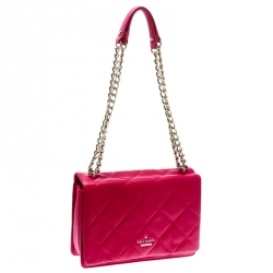 Kate Spade Hot Pink Quilted Leather Emerson Place Vivenna Shoulder Bag