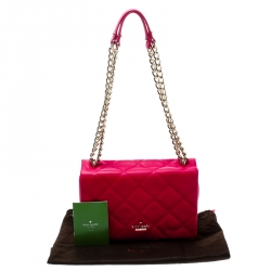 Kate Spade Hot Pink Quilted Leather Emerson Place Vivenna Shoulder Bag