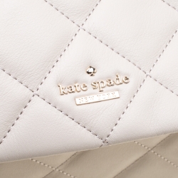 Pre Owned Kate Spade Off White Quilted Leather Emerson Place Vivenna Shoulder Bag