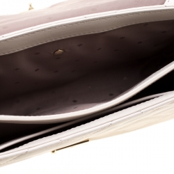 Pre Owned Kate Spade Off White Quilted Leather Emerson Place Vivenna Shoulder Bag