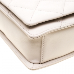 Pre Owned Kate Spade Off White Quilted Leather Emerson Place Vivenna Shoulder Bag