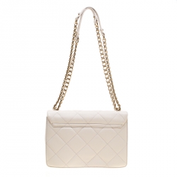 Pre Owned Kate Spade Off White Quilted Leather Emerson Place Vivenna Shoulder Bag