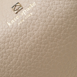 Pre Owned Kate Spade Beige/Yellow Leather Southport Avenue Hobo