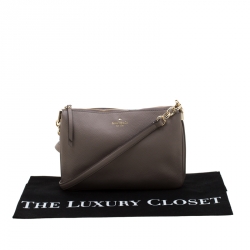 Pre Owned Kate Spade Grey Leather Madelyne Larchmont Avenue Crossbody Bag