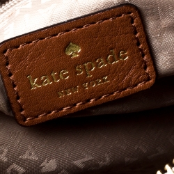 Pre Owned Kate Spade Beige/Brown Canvas and Leather Stevie Bag