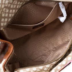 Pre Owned Kate Spade Beige/Brown Canvas and Leather Stevie Bag