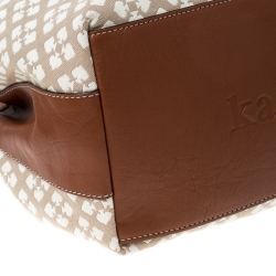 Pre Owned Kate Spade Beige/Brown Canvas and Leather Stevie Bag