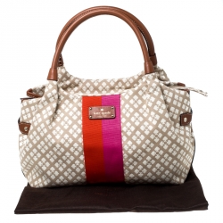 Pre Owned Kate Spade Beige/Brown Canvas and Leather Stevie Bag