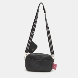 Pre Owned Kate Spade Black Pebbled Leather Rosie Flap Camera Bag
