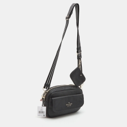 Pre Owned Kate Spade Black Pebbled Leather Rosie Flap Camera Bag