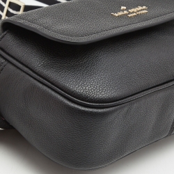 Pre Owned Kate Spade Black Pebbled Leather Rosie Flap Camera Bag