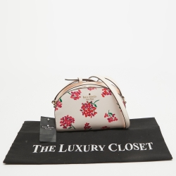 Pre Owned Kate Spade Multicolor Floral Print Leather Perry Dome Crossbody Bag