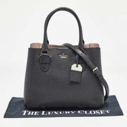 Pre Owned Kate Spade Black Leather Carter Street Aliana Satchel