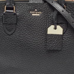 Pre Owned Kate Spade Black Leather Carter Street Aliana Satchel