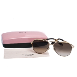 Pre Owned Kate Spade Gold/Brown Gradient Amarissa Aviator Sunglasses 