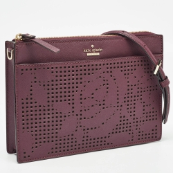 Pre Owned Kate Spade Purple Leather Cameron Street Clarise Crossbody Bag  