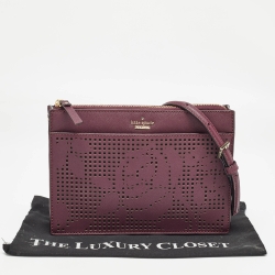 Pre Owned Kate Spade Purple Leather Cameron Street Clarise Crossbody Bag  