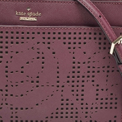 Pre Owned Kate Spade Purple Leather Cameron Street Clarise Crossbody Bag  