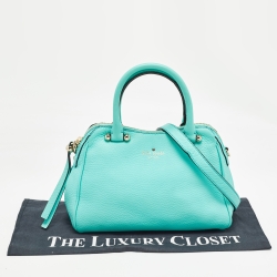 Pre Owned Kate Spade Blue Leather Mini Charles Street Audrey Satchel 