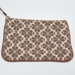 Pre Owned Kate Spade Multicolor Stripe Canvas and Leather Shopper Tote