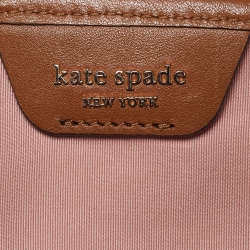 Pre Owned Kate Spade Multicolor Stripe Canvas and Leather Shopper Tote