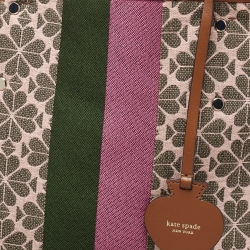 Pre Owned Kate Spade Multicolor Stripe Canvas and Leather Shopper Tote