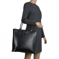 Pre Owned Kate Spade Black Leather Wellesley Quinn Tote