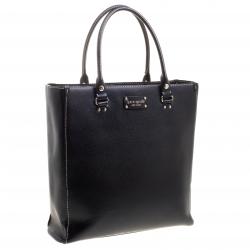 Pre Owned Kate Spade Black Leather Wellesley Quinn Tote