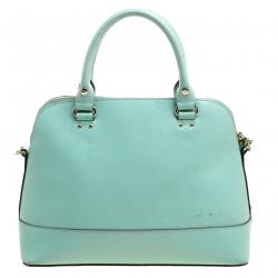 Pre Owned Kate Spade Mint Green Leather Wellesley Rachelle Shoulder Bag