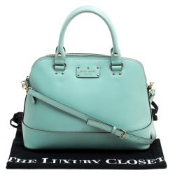 Pre Owned Kate Spade Mint Green Leather Wellesley Rachelle Shoulder Bag