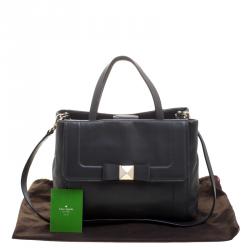 Pre Owned Kate Spade Dark Grey Leather Top handle Bag