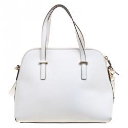 Kate Spade White Leather Cedar Street Maise Satchel