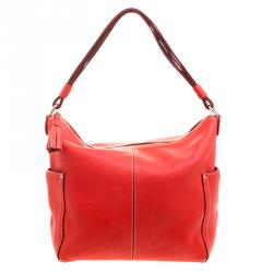 Pre Owned Kate Spade Red Leather Fosters Crossing Serena Hobo