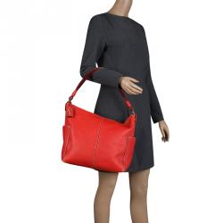 Pre Owned Kate Spade Red Leather Fosters Crossing Serena Hobo