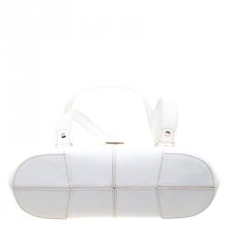 Pre Owned Kate Spade White Leather Turnlock Satchel